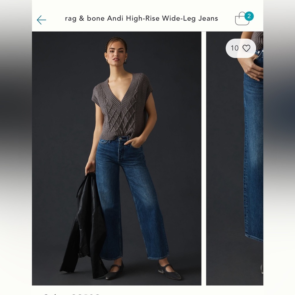 Rag and Bone Andi High Rise Wide Leg Jeans